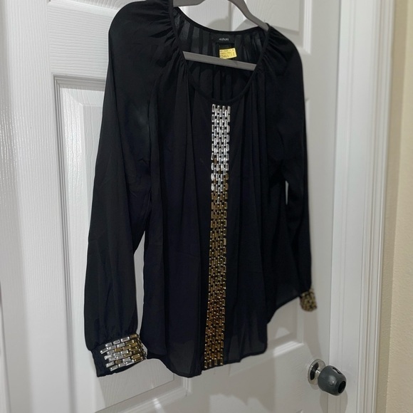 💰 3 for $25 💰ALFANI Top with gem detail long sleeve SZ 4 - Picture 3 of 7